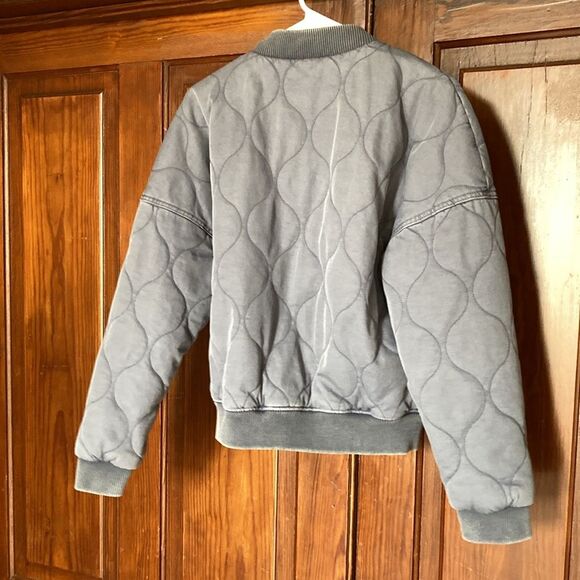 Universal Thread Blue Quilted Chore Zip Hoodless Cotton Blend Jacket Size M - Picture 2 of 8